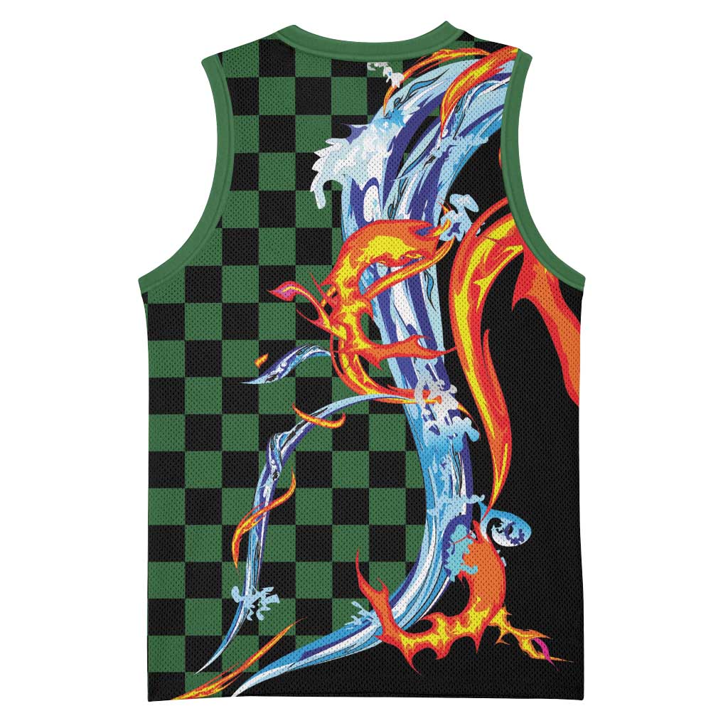 Japanese Asanoha Pattern Basketball Jersey Sun Flame Slayer Dragon Hinokami Kagura Spirit LT9 - Polynesian Pride
