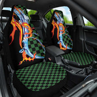 Japanese Asanoha Pattern Car Seat Cover Sun Flame Slayer Dragon Hinokami Kagura Spirit LT9 One Size Green - Polynesian Pride