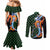 Japanese Asanoha Pattern Couples Matching Mermaid Dress and Long Sleeve Button Shirt Sun Flame Slayer Dragon Hinokami Kagura Spirit - Polynesian Pride