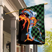 Japanese Asanoha Pattern Garden Flag Sun Flame Slayer Dragon Hinokami Kagura Spirit - Polynesian Pride