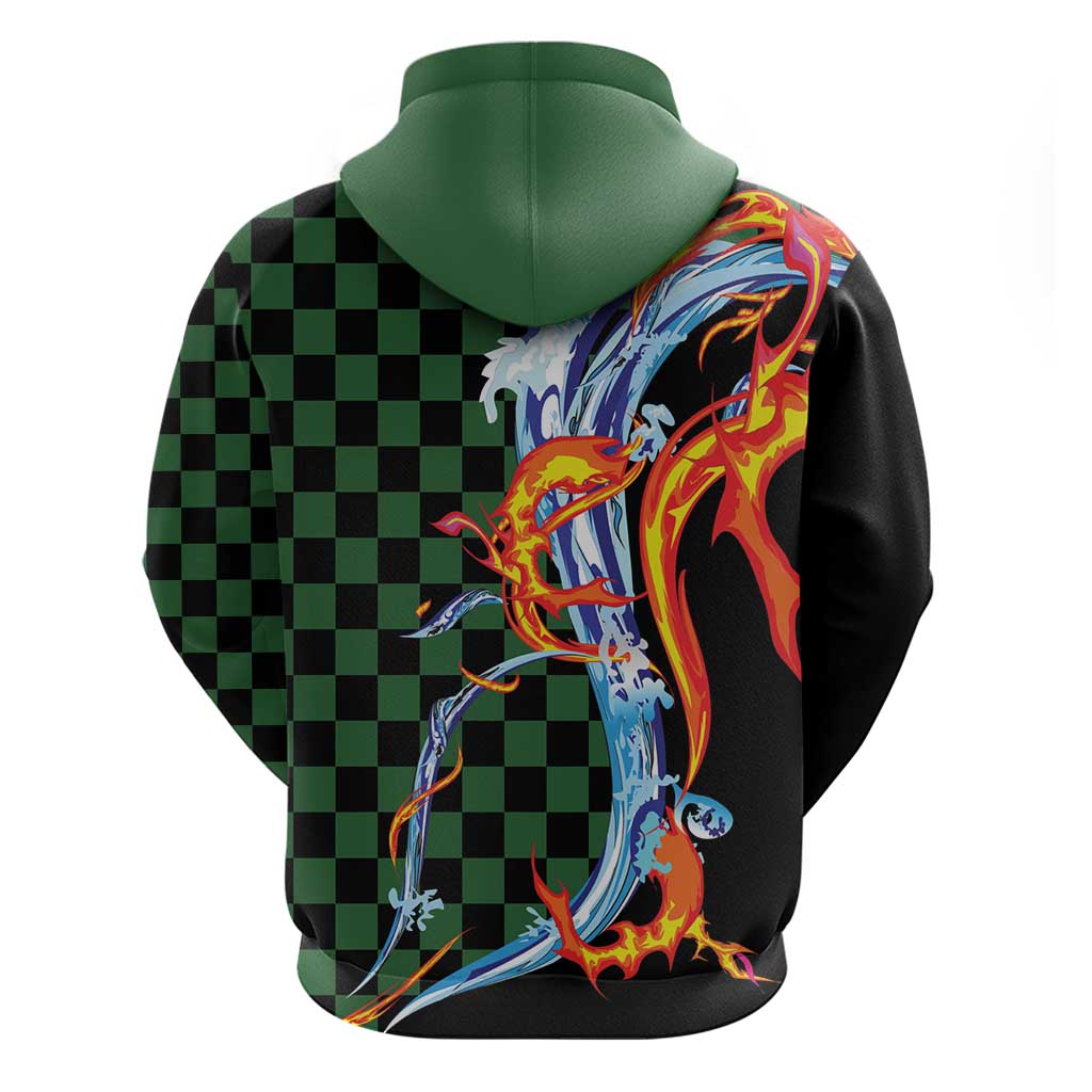 Japanese Asanoha Pattern Hoodie Sun Flame Slayer Dragon Hinokami Kagura Spirit LT9 - Polynesian Pride