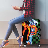 Japanese Asanoha Pattern Luggage Cover Sun Flame Slayer Dragon Hinokami Kagura Spirit LT9 - Polynesian Pride
