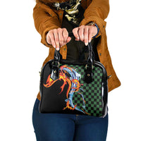 Japanese Asanoha Pattern Shoulder Handbag Sun Flame Slayer Dragon Hinokami Kagura Spirit - Polynesian Pride
