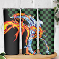 Japanese Asanoha Pattern Skinny Tumbler Sun Flame Slayer Dragon Hinokami Kagura Spirit LT9 - Polynesian Pride