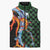 Japanese Asanoha Pattern Sleeveless Puffer Jacket Sun Flame Slayer Dragon Hinokami Kagura Spirit - Polynesian Pride