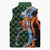 Japanese Asanoha Pattern Sleeveless Puffer Jacket Sun Flame Slayer Dragon Hinokami Kagura Spirit - Polynesian Pride