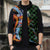 Japanese Asanoha Pattern Sleeveless Puffer Jacket Sun Flame Slayer Dragon Hinokami Kagura Spirit - Polynesian Pride