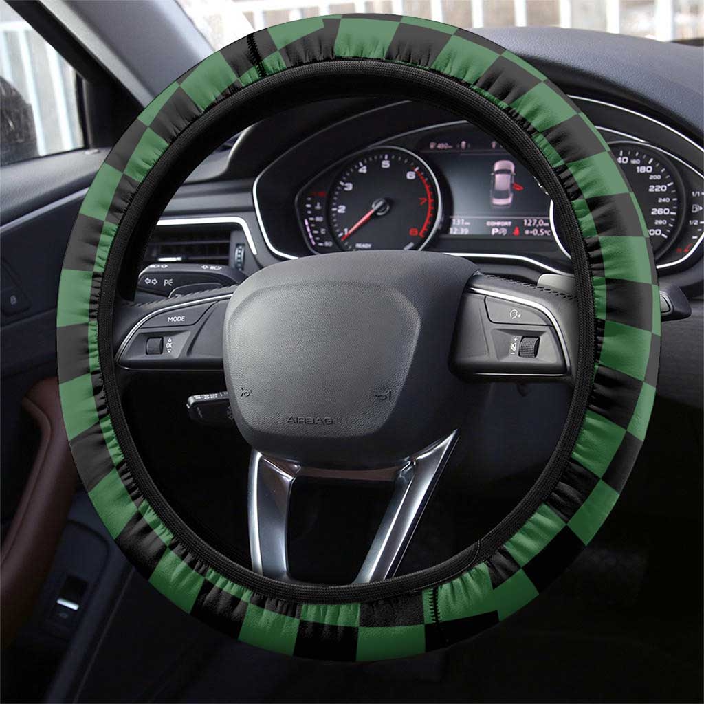 Japanese Asanoha Pattern Steering Wheel Cover Sun Flame Slayer Dragon Hinokami Kagura Spirit LT9 - Polynesian Pride