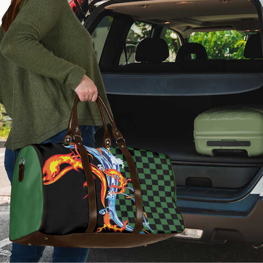 Japanese Asanoha Pattern Travel Bag Sun Flame Slayer Dragon Hinokami Kagura Spirit LT9 - Polynesian Pride