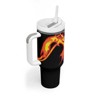 Japanese Asanoha Pattern Tumbler With Handle Sun Flame Slayer Dragon Hinokami Kagura Spirit LT9 - Polynesian Pride