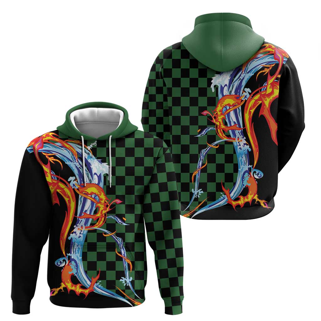 Japanese Asanoha Pattern Zip Hoodie Sun Flame Slayer Dragon Hinokami Kagura Spirit LT9 - Polynesian Pride