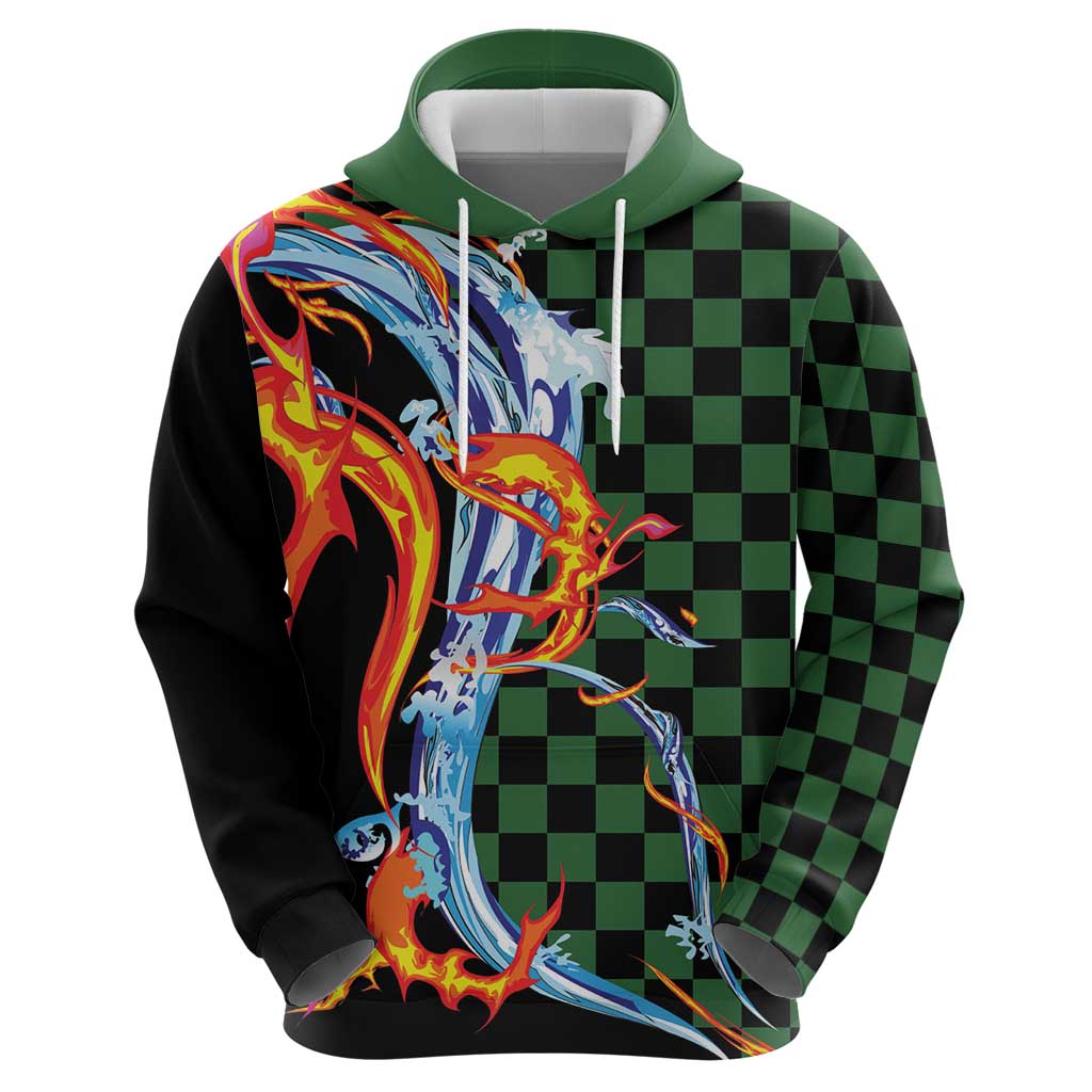 Japanese Asanoha Pattern Zip Hoodie Sun Flame Slayer Dragon Hinokami Kagura Spirit LT9 - Polynesian Pride