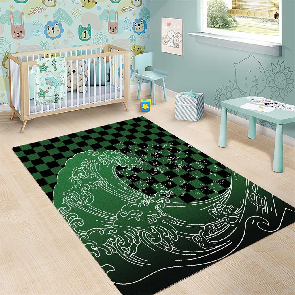 Japanese Asanoha Pattern Area Rug Water Breathing Slayer Dragon - Polynesian Pride