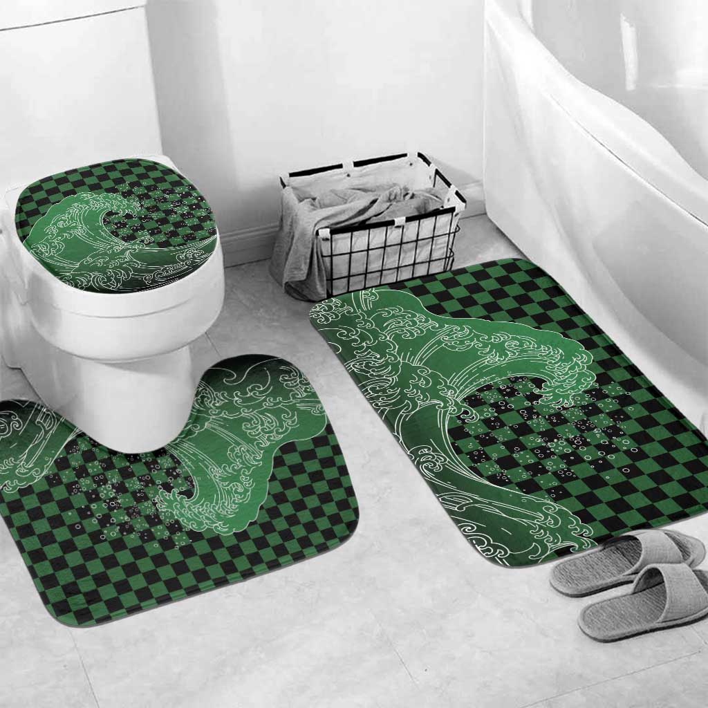 Japanese Asanoha Pattern Bathroom Set Water Breathing Slayer Dragon - Polynesian Pride