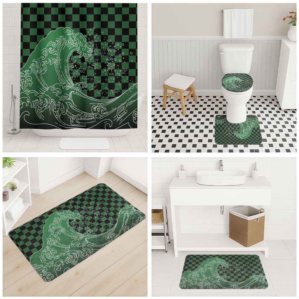 Japanese Asanoha Pattern Bathroom Set Water Breathing Slayer Dragon - Polynesian Pride