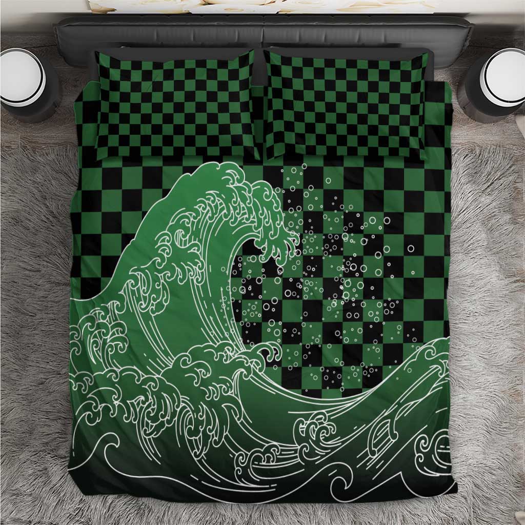 Japanese Asanoha Pattern Bedding Set Water Breathing Slayer Dragon - Polynesian Pride