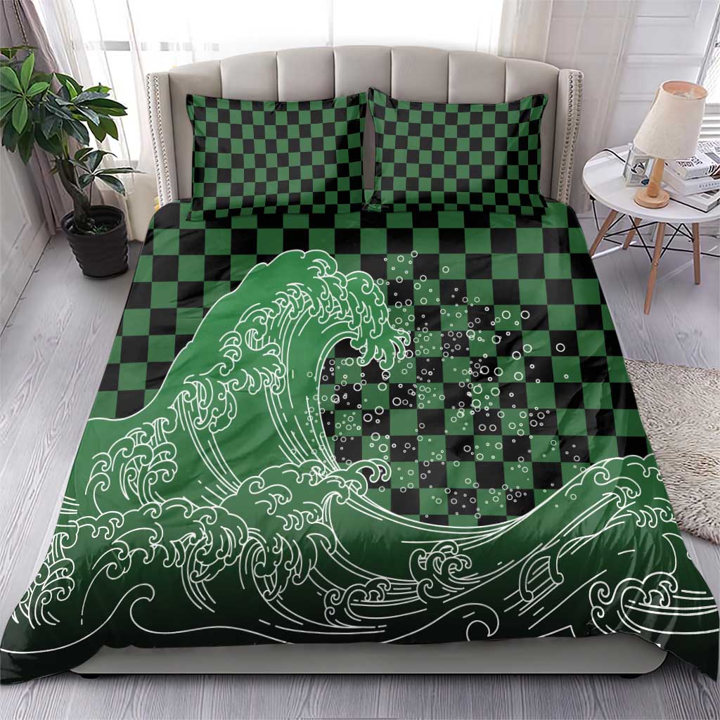 Japanese Asanoha Pattern Bedding Set Water Breathing Slayer Dragon - Polynesian Pride
