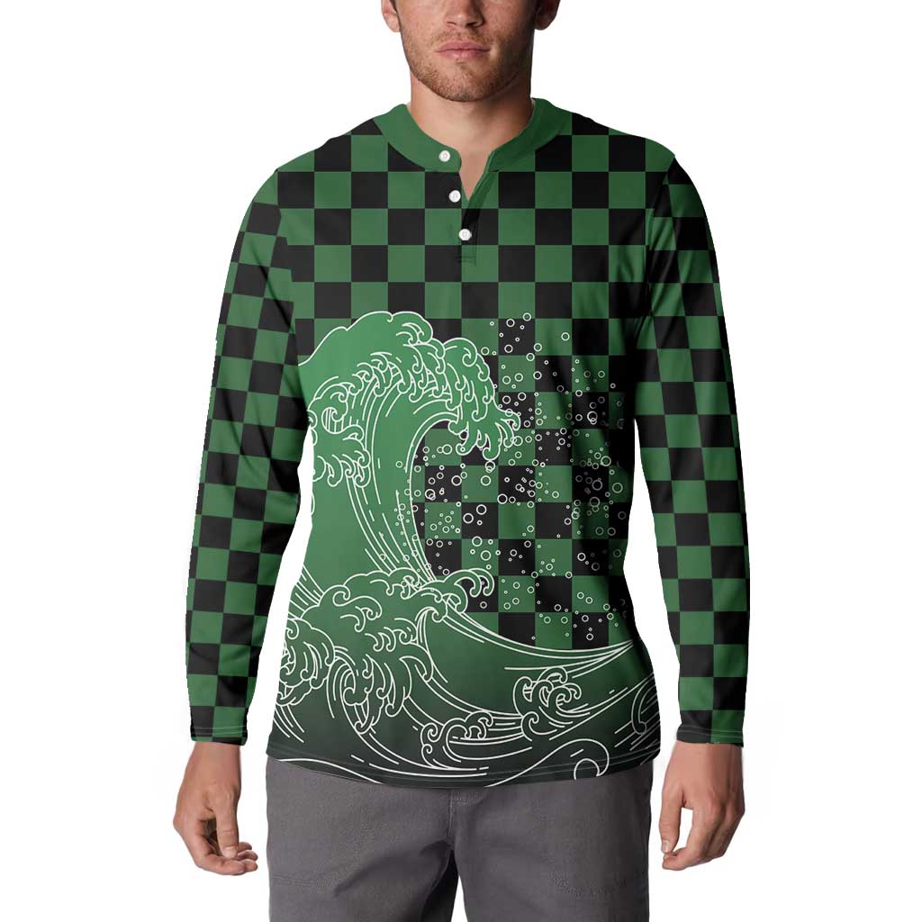 Japanese Asanoha Pattern Button Sweatshirt Water Breathing Slayer Dragon - Polynesian Pride