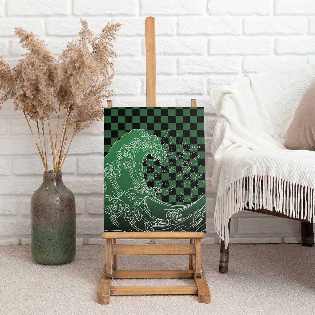 Japanese Asanoha Pattern Canvas Wall Art Water Breathing Slayer Dragon - Polynesian Pride