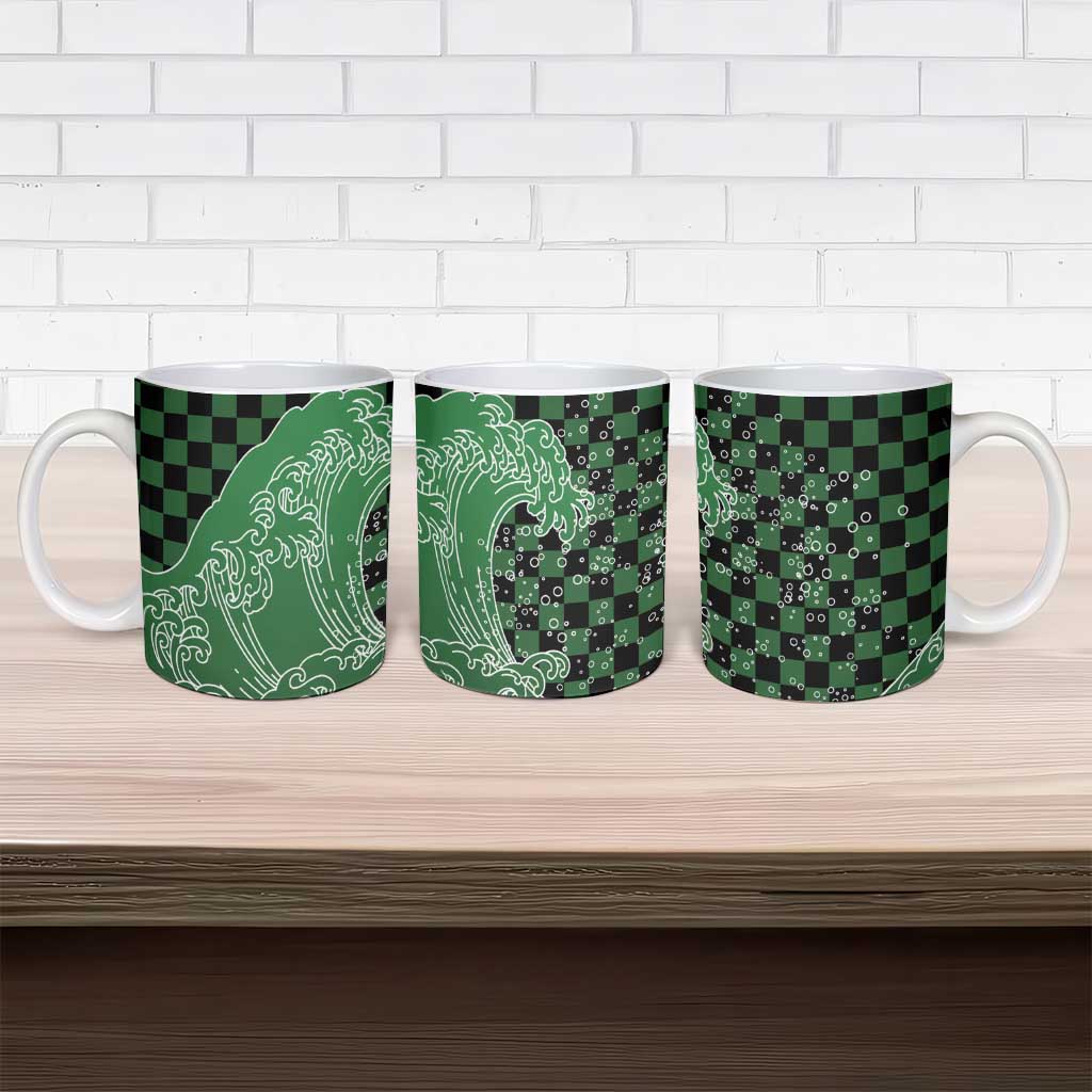 Japanese Asanoha Pattern Ceramic Mug Water Breathing Slayer Dragon - Polynesian Pride