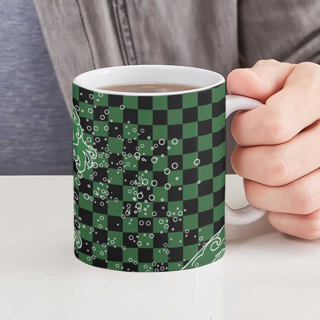 Japanese Asanoha Pattern Ceramic Mug Water Breathing Slayer Dragon - Polynesian Pride
