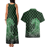 Japanese Asanoha Pattern Couples Matching Tank Maxi Dress and Hawaiian Shirt Water Breathing Slayer Dragon LT9 - Polynesian Pride