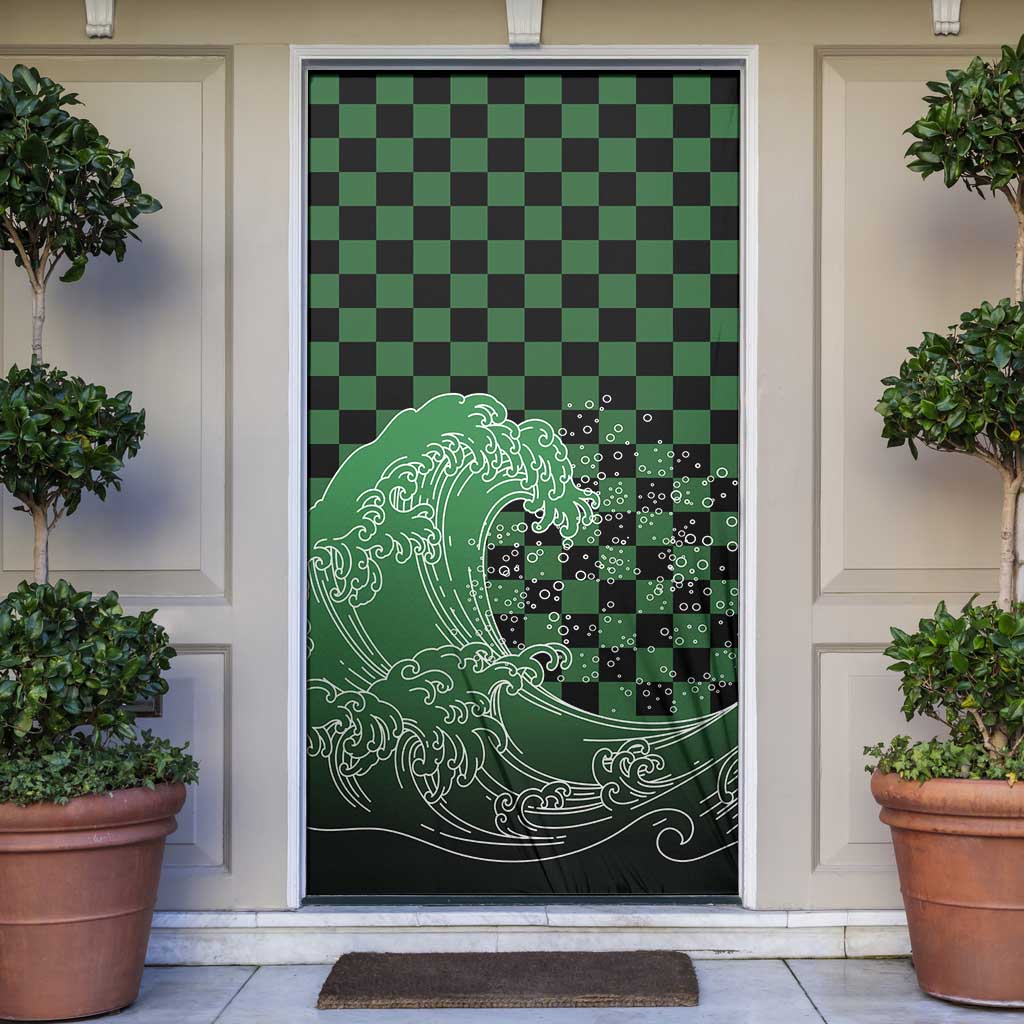 Japanese Asanoha Pattern Door Cover Water Breathing Slayer Dragon LT9 Green - Polynesian Pride