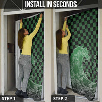 Japanese Asanoha Pattern Door Cover Water Breathing Slayer Dragon LT9 - Polynesian Pride