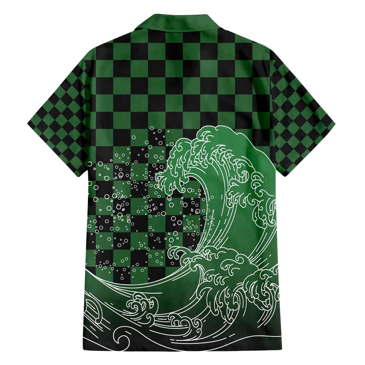Japanese Asanoha Pattern Family Matching Off The Shoulder Long Sleeve Dress and Hawaiian Shirt Water Breathing Slayer Dragon LT9 - Polynesian Pride