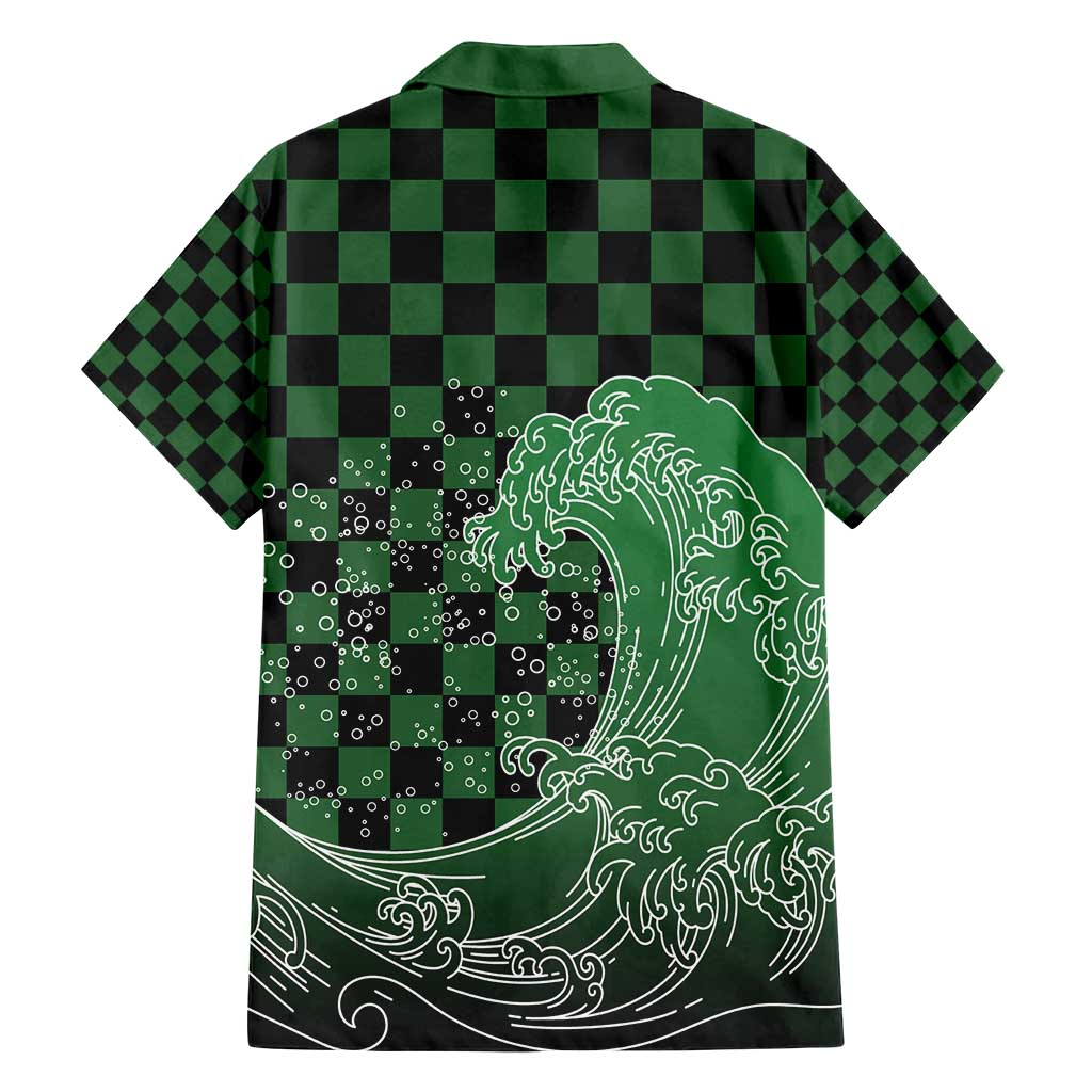Japanese Asanoha Pattern Family Matching Off Shoulder Short Dress and Hawaiian Shirt Water Breathing Slayer Dragon LT9 - Polynesian Pride