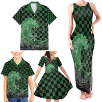Japanese Asanoha Pattern Family Matching Tank Maxi Dress and Hawaiian Shirt Water Breathing Slayer Dragon LT9 - Polynesian Pride