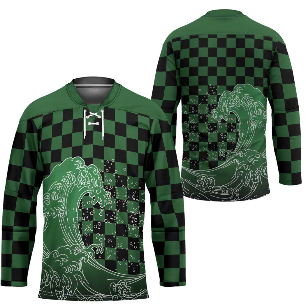 Japanese Asanoha Pattern Hockey Jersey Water Breathing Slayer Dragon - Polynesian Pride
