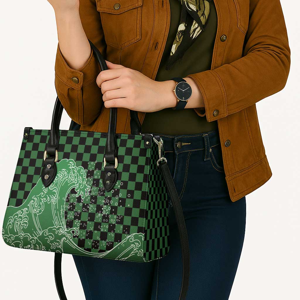 Japanese Asanoha Pattern Leather Bag Water Breathing Slayer Dragon - Polynesian Pride