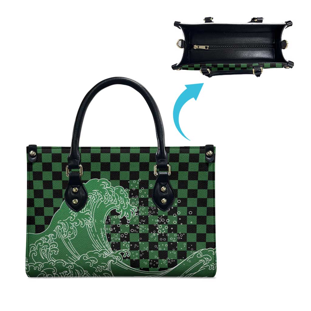 Japanese Asanoha Pattern Leather Bag Water Breathing Slayer Dragon - Polynesian Pride