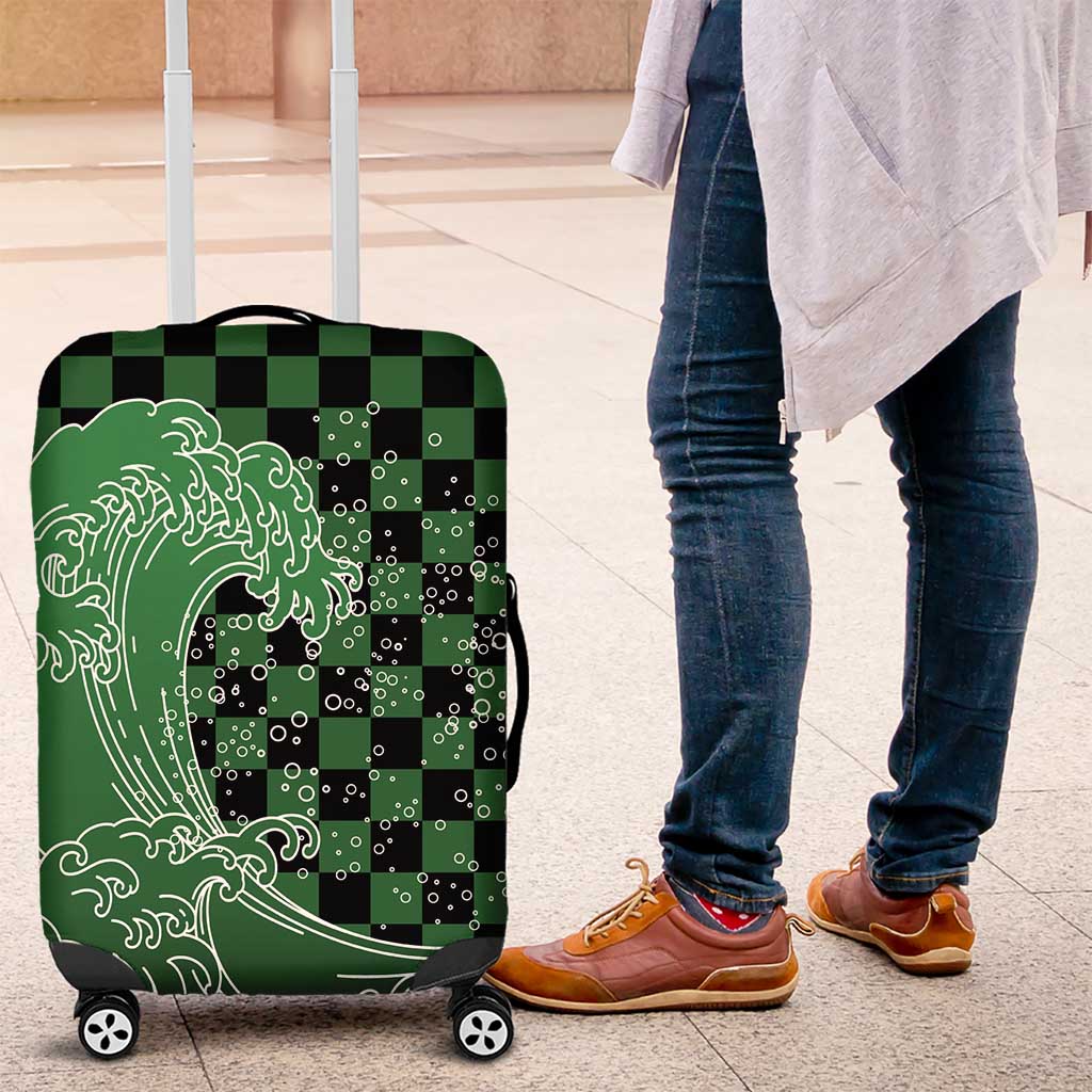 Japanese Asanoha Pattern Luggage Cover Water Breathing Slayer Dragon - Polynesian Pride