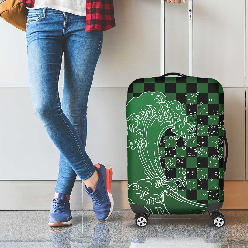 Japanese Asanoha Pattern Luggage Cover Water Breathing Slayer Dragon - Polynesian Pride