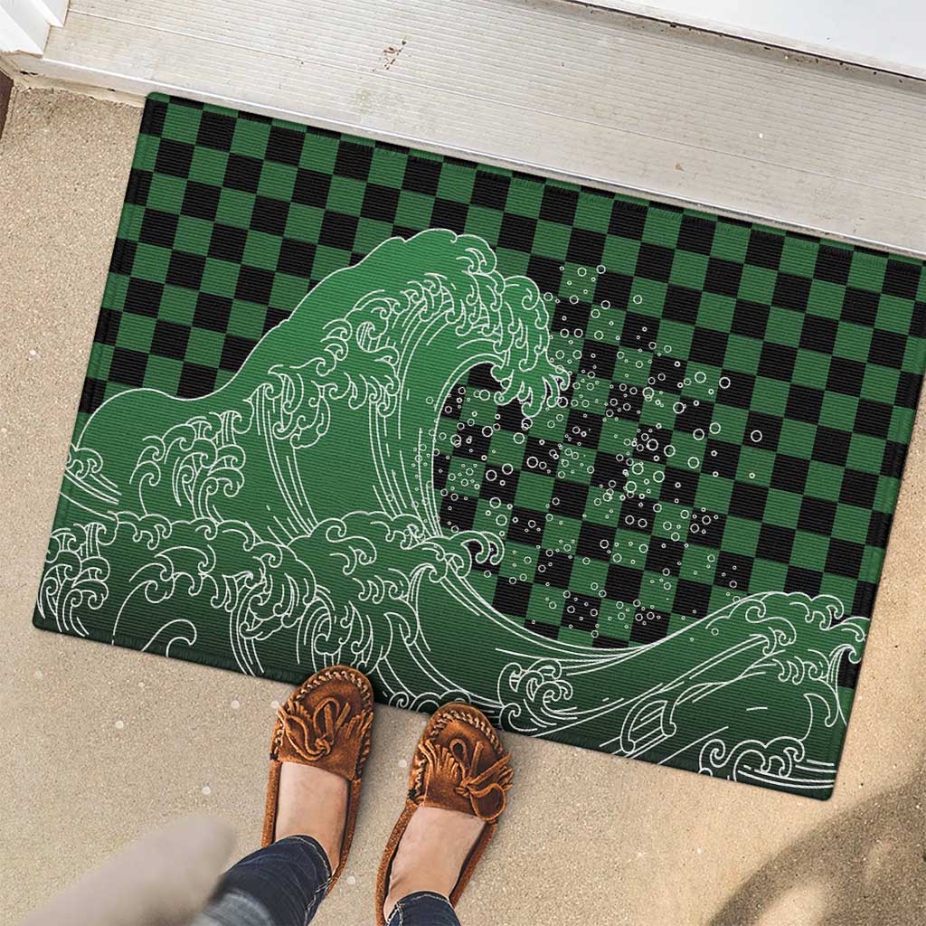 Japanese Asanoha Pattern Rubber Doormat Water Breathing Slayer Dragon - Polynesian Pride