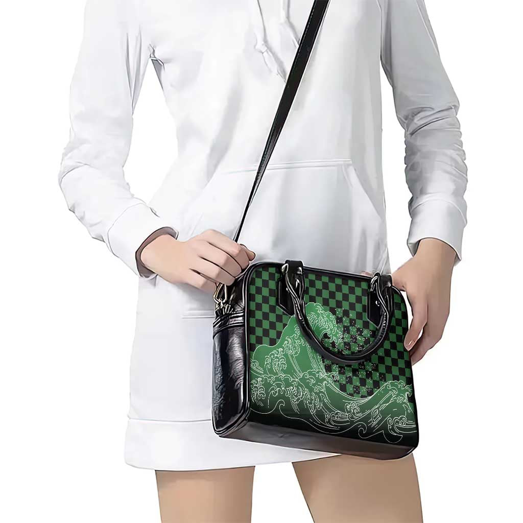 Japanese Asanoha Pattern Shoulder Handbag Water Breathing Slayer Dragon - Polynesian Pride