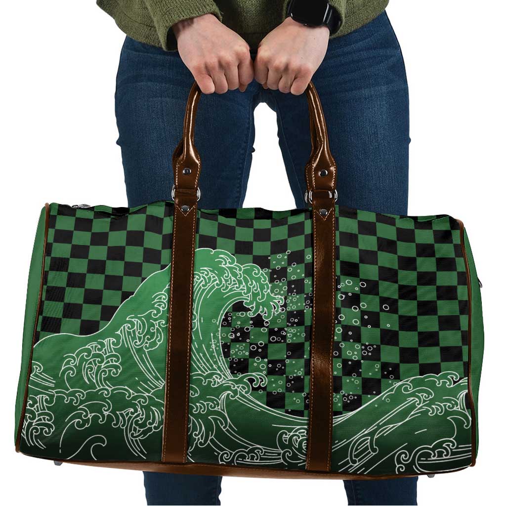 Japanese Asanoha Pattern Travel Bag Water Breathing Slayer Dragon LT9 Green - Polynesian Pride