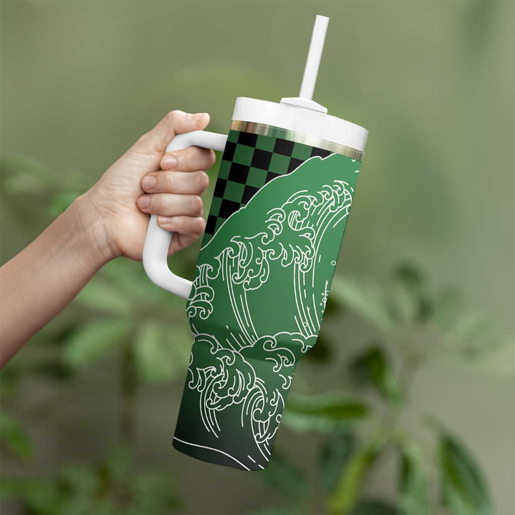 Japanese Asanoha Pattern Tumbler With Handle Water Breathing Slayer Dragon - Polynesian Pride