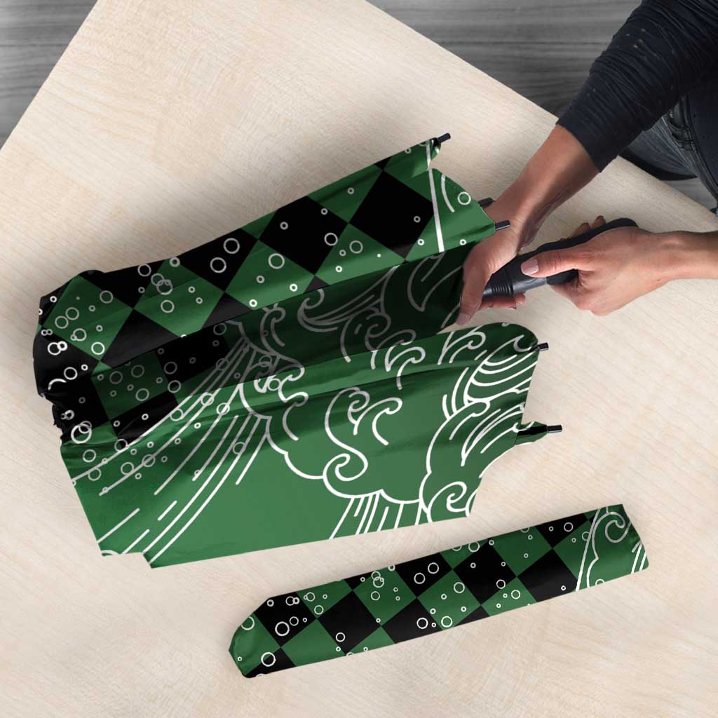 Japanese Asanoha Pattern Umbrella Water Breathing Slayer Dragon - Polynesian Pride