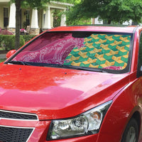 Japanese Bishamon-Kikkou Pattern Auto Sun Shade Water Pillar Silent River Flow - Polynesian Pride