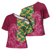 Japanese Bishamon-Kikkou Pattern Cross Shoulder Shirt Water Pillar Silent River Flow - Polynesian Pride
