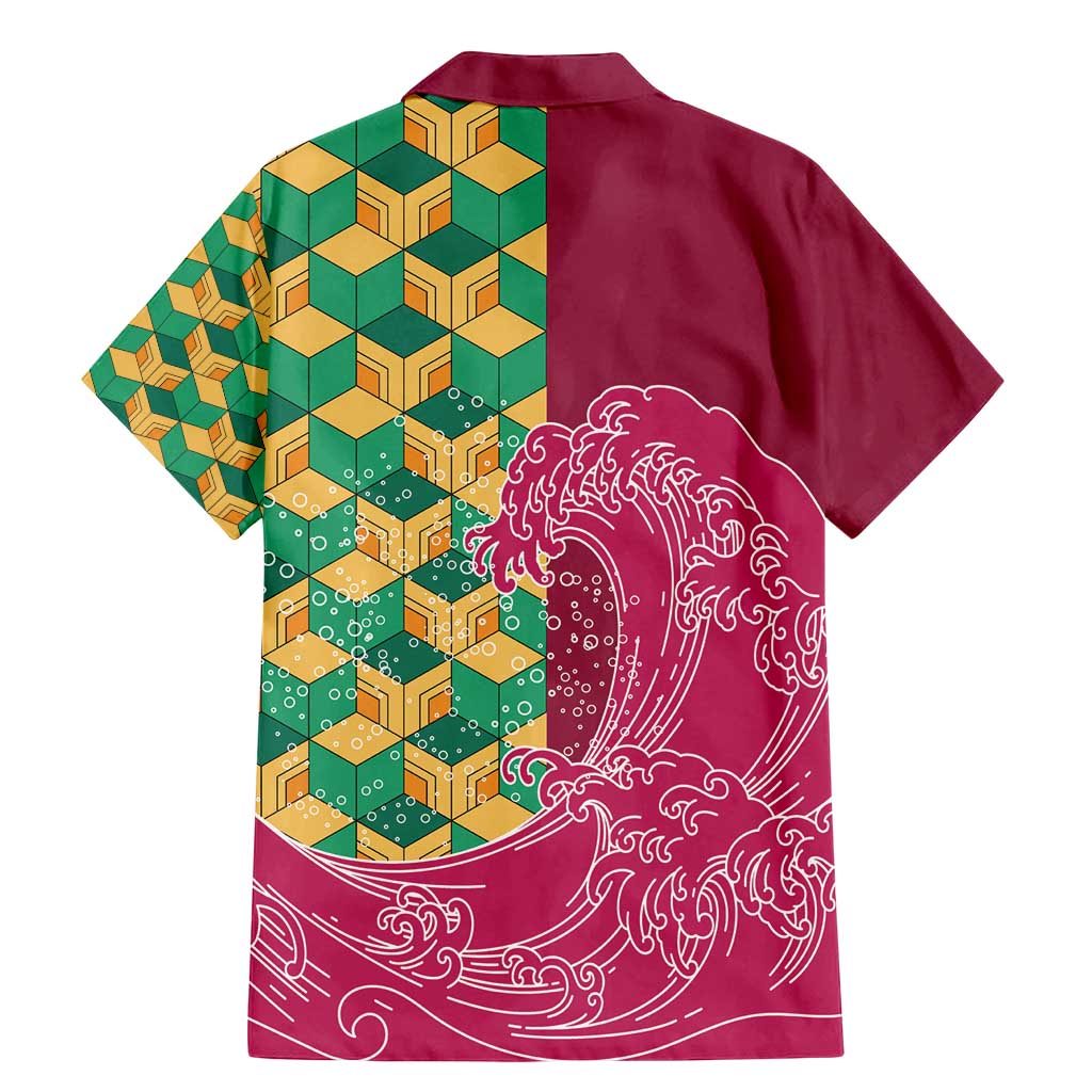 Japanese Bishamon-Kikkou Pattern Family Matching Mermaid Dress and Hawaiian Shirt Water Pillar Silent River Flow LT9 - Polynesian Pride