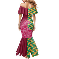 Japanese Bishamon-Kikkou Pattern Family Matching Mermaid Dress and Hawaiian Shirt Water Pillar Silent River Flow LT9 - Polynesian Pride