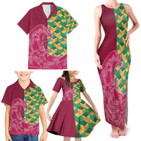 Japanese Bishamon-Kikkou Pattern Family Matching Tank Maxi Dress and Hawaiian Shirt Water Pillar Silent River Flow LT9 - Polynesian Pride