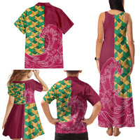 Japanese Bishamon-Kikkou Pattern Family Matching Tank Maxi Dress and Hawaiian Shirt Water Pillar Silent River Flow LT9 - Polynesian Pride