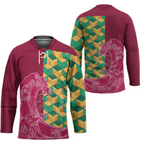 Japanese Bishamon-Kikkou Pattern Hockey Jersey Water Pillar Silent River Flow - Polynesian Pride