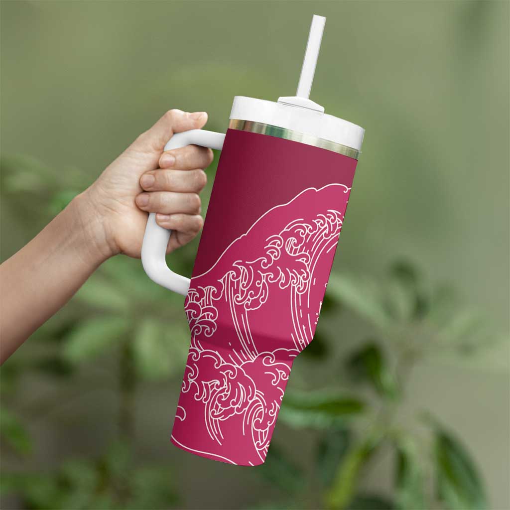 Japanese Bishamon-Kikkou Pattern Tumbler With Handle Water Pillar Silent River Flow - Polynesian Pride
