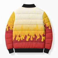 Japanese Kaen Pattern Bomber Puffer Jacket Flame Pillar Blazing Lion Heart - Polynesian Pride